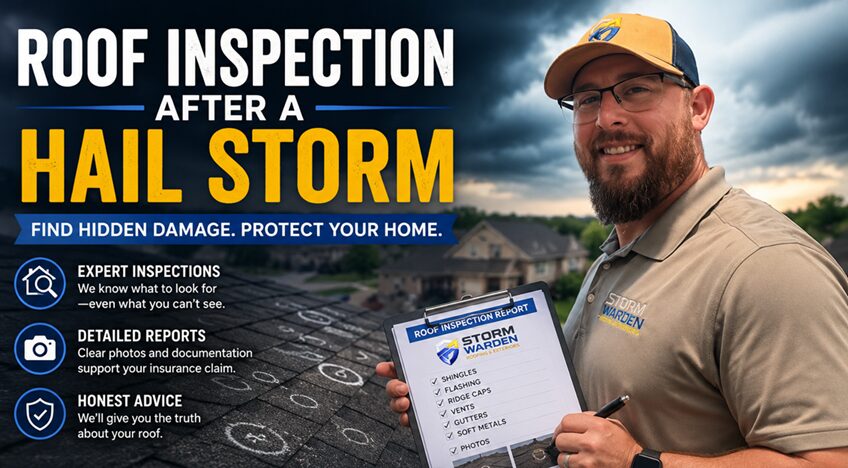 Professional roof inspection after hail storm in Texas
